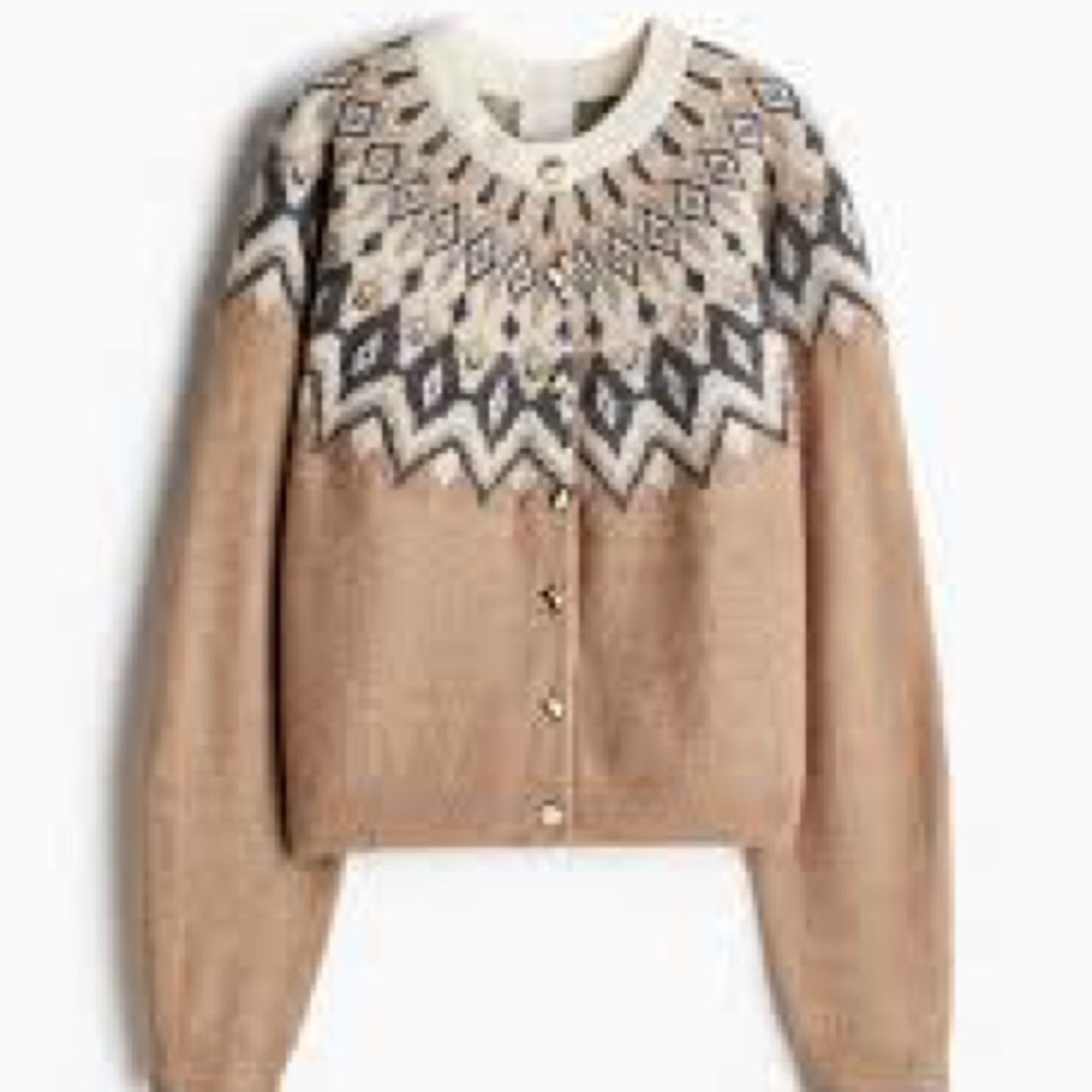 H&M Women’s Fair Isle Jacquard-Knit Cardigan